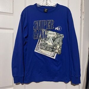 Blue long sleeve sniper gang shirt large in men’s